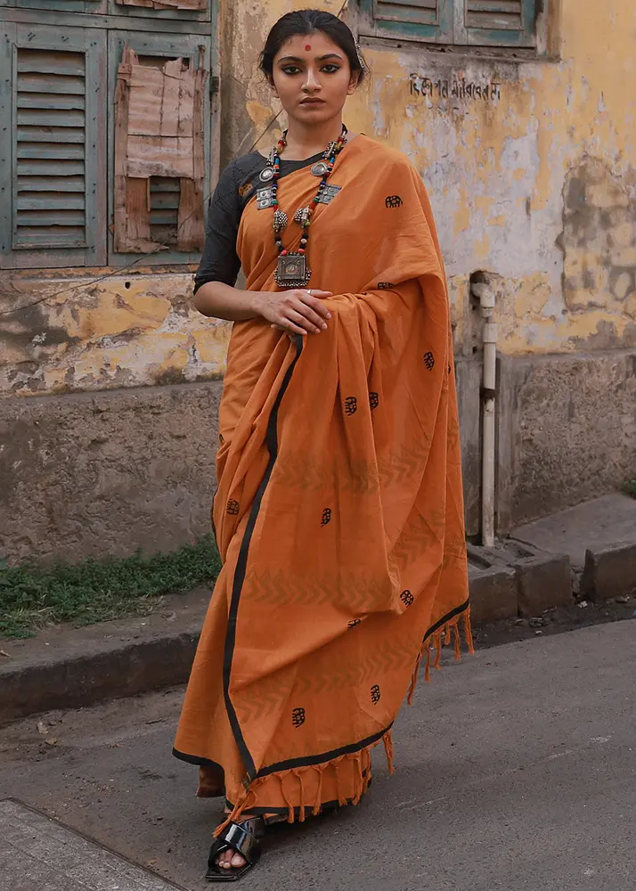 Detective vibes in this saree look, no? I love mixing textures in one look.  The sequined blouse with the handloom saree and leather trenc... | Instagram