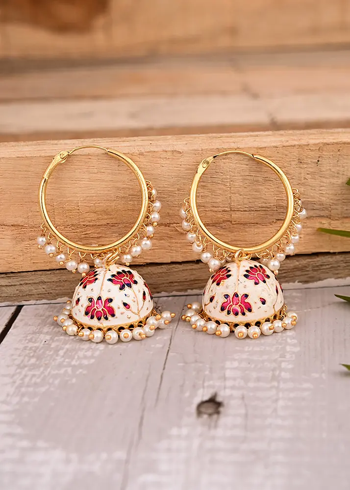 Buy Gold Jhumka Earrings Festive Wear Online at Best Price | Cbazaar